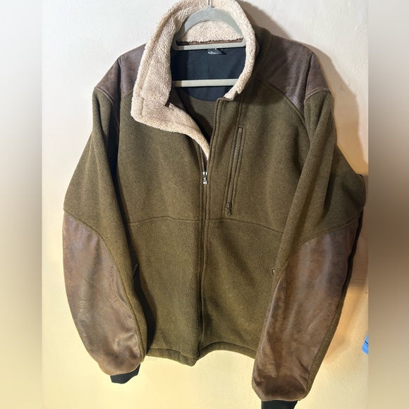 Kuhl Aspenwurxs Olive Fleece Sherpa Full Zip Jacket Mens Size L - Picture 4 of 10